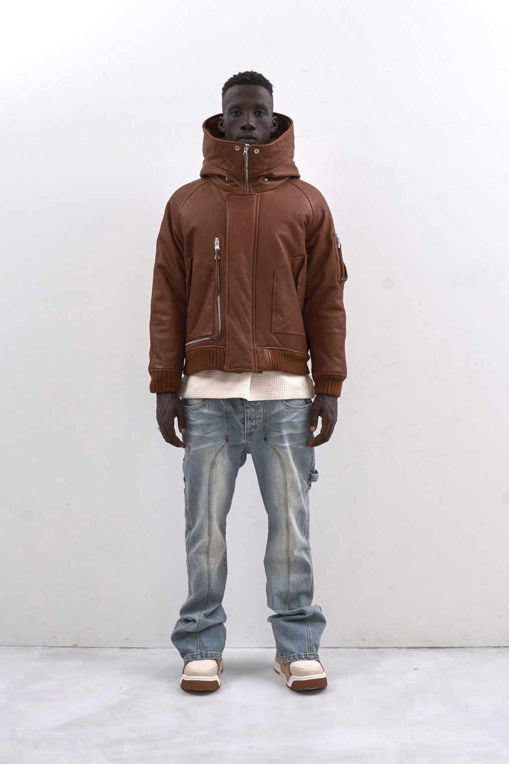 LEATHER N-2B JACKET - BROWN - MLVINCE