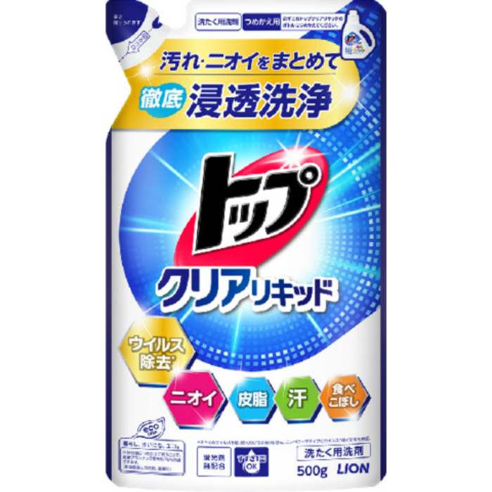 トップ クリアリキッド 液体洗濯洗剤 詰替用 500gの通販｜液体洗剤