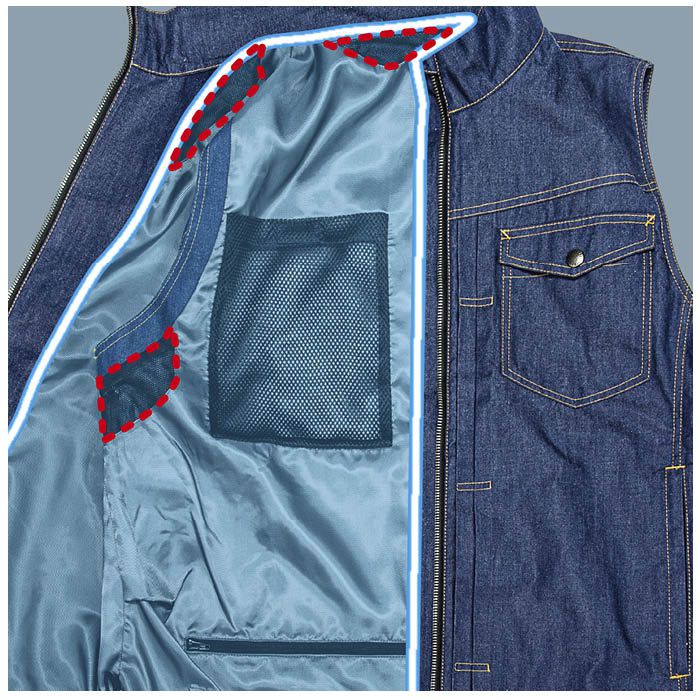 マキタ 充電式ファンベスト デニム調 FV215DZ LLの通販｜ラジオ