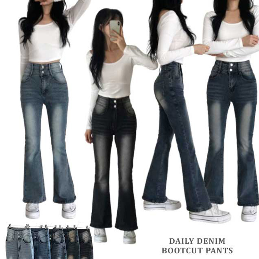 y2kヴィンテージウォッシュブーツカットデニムパンツ(2color