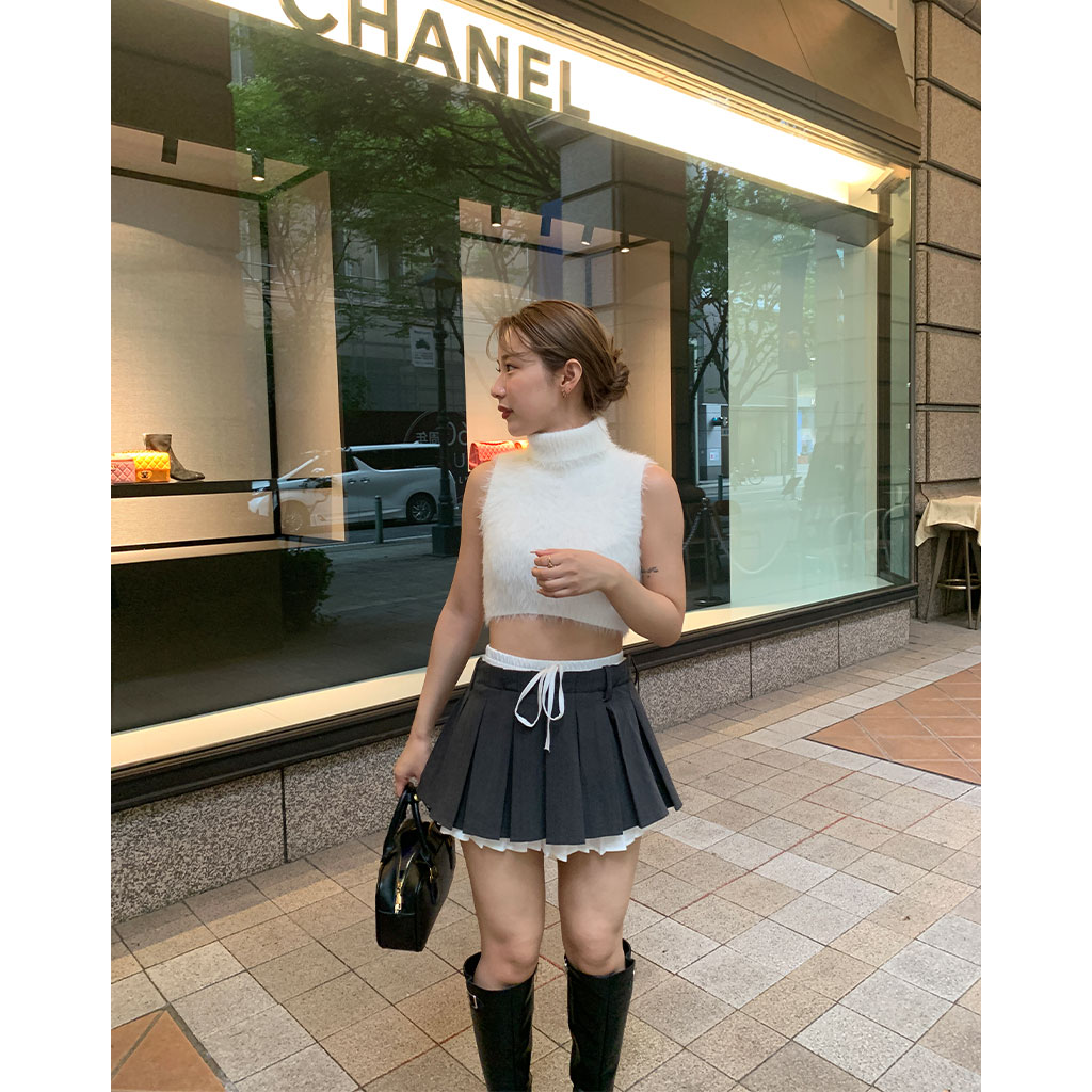 タートルネックノースリーブファーニット | ファッション通販サイト NUGU