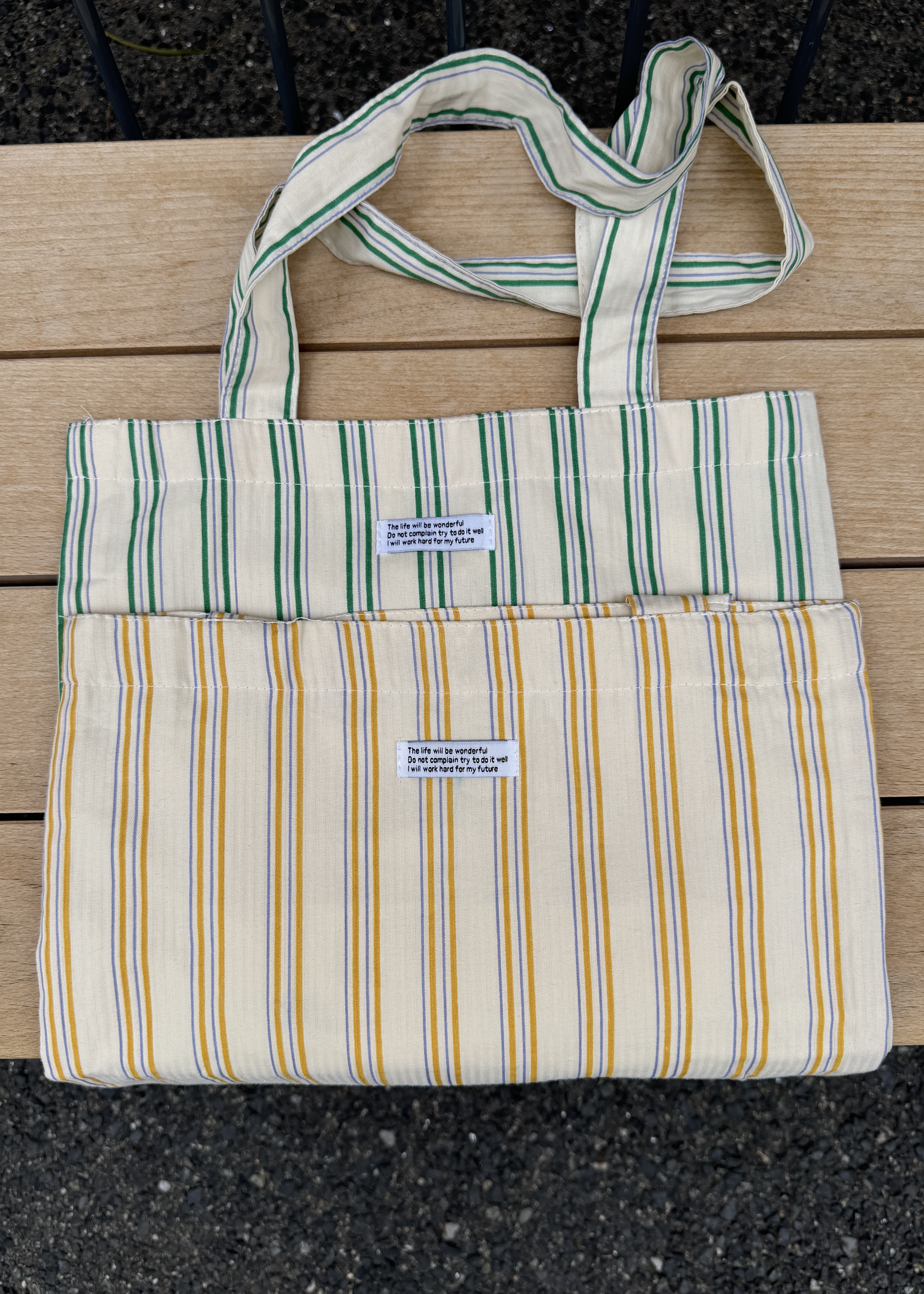 ワンポイント ストライプ トートバッグ | ファッション通販サイト NUGU