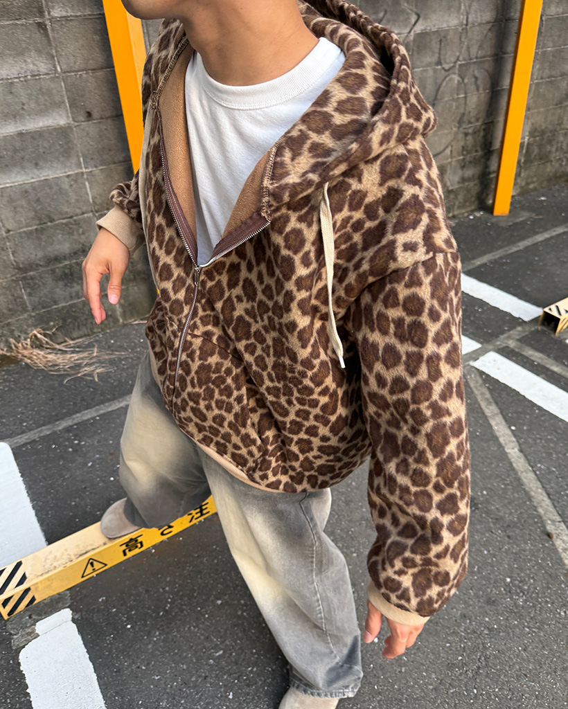 レオパードジップアップパーカー | ファッション通販サイト NUGU