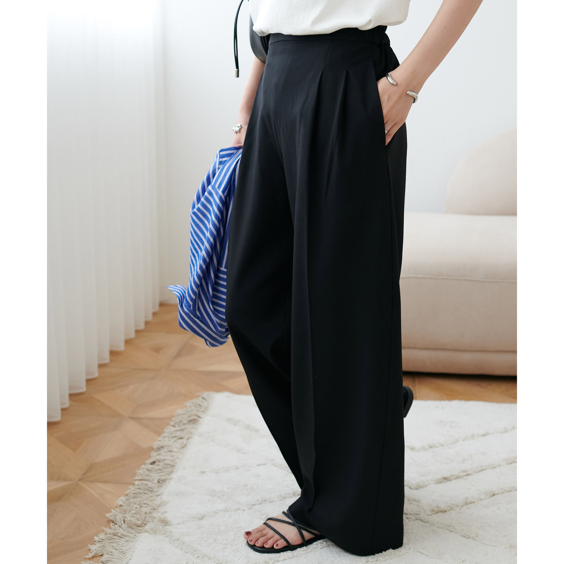 6サイズ展開】とろみ2タックワイドパンツ《WEB限定カラーあり