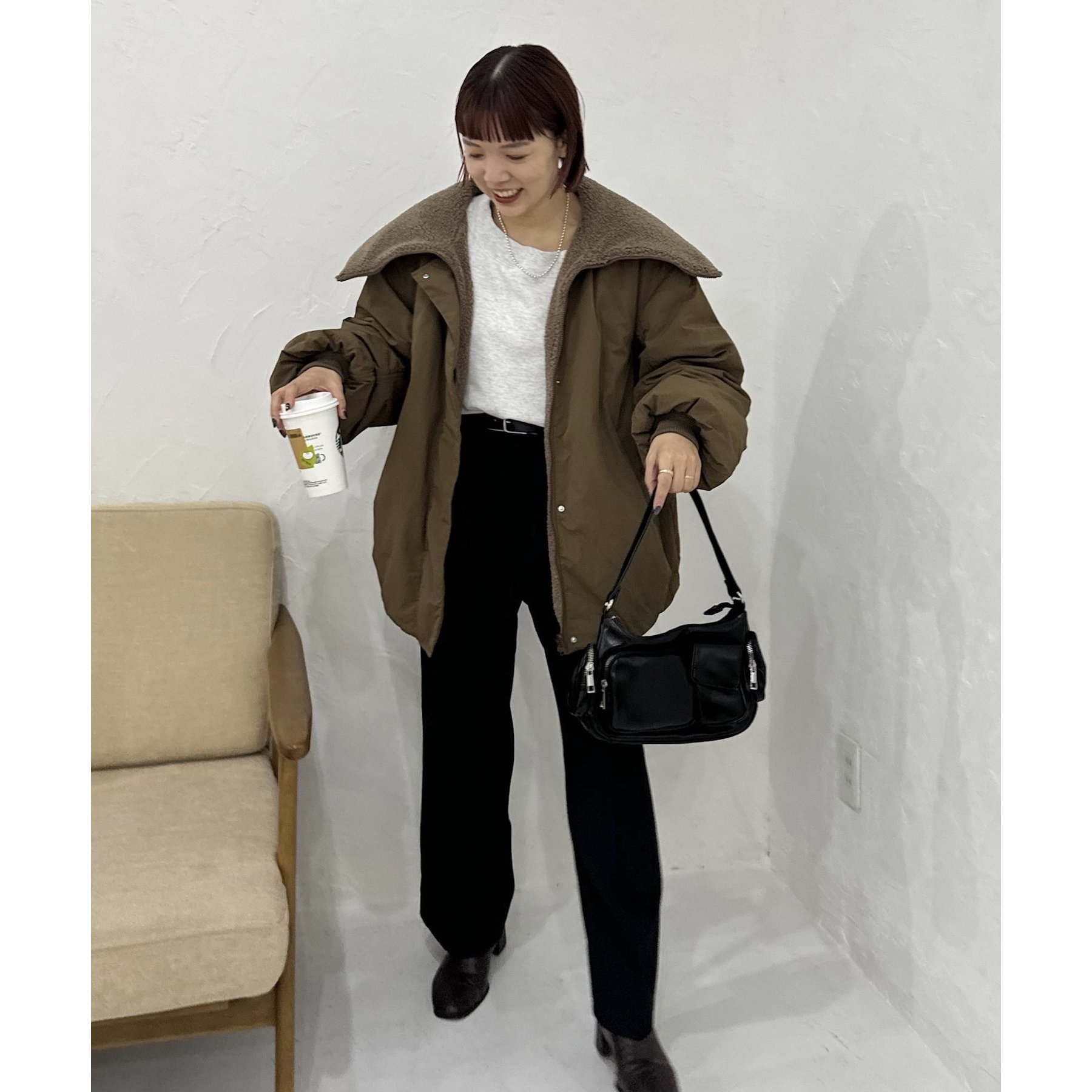 小顔見え/リバーシブル】ビッグカラーアウター≪インフルエンサー企画