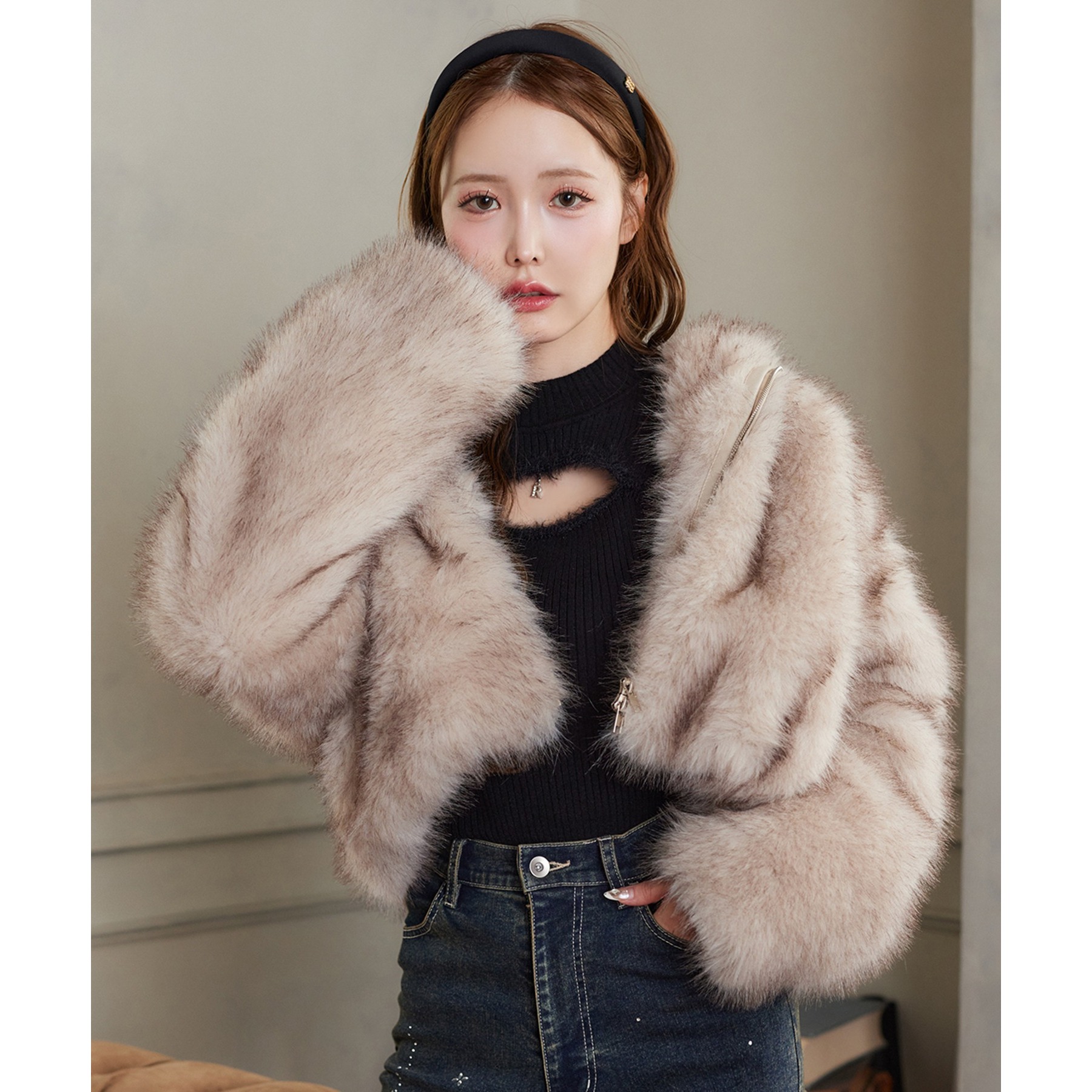 フェイクファーショートブルゾン | ファッション通販サイト NUGU