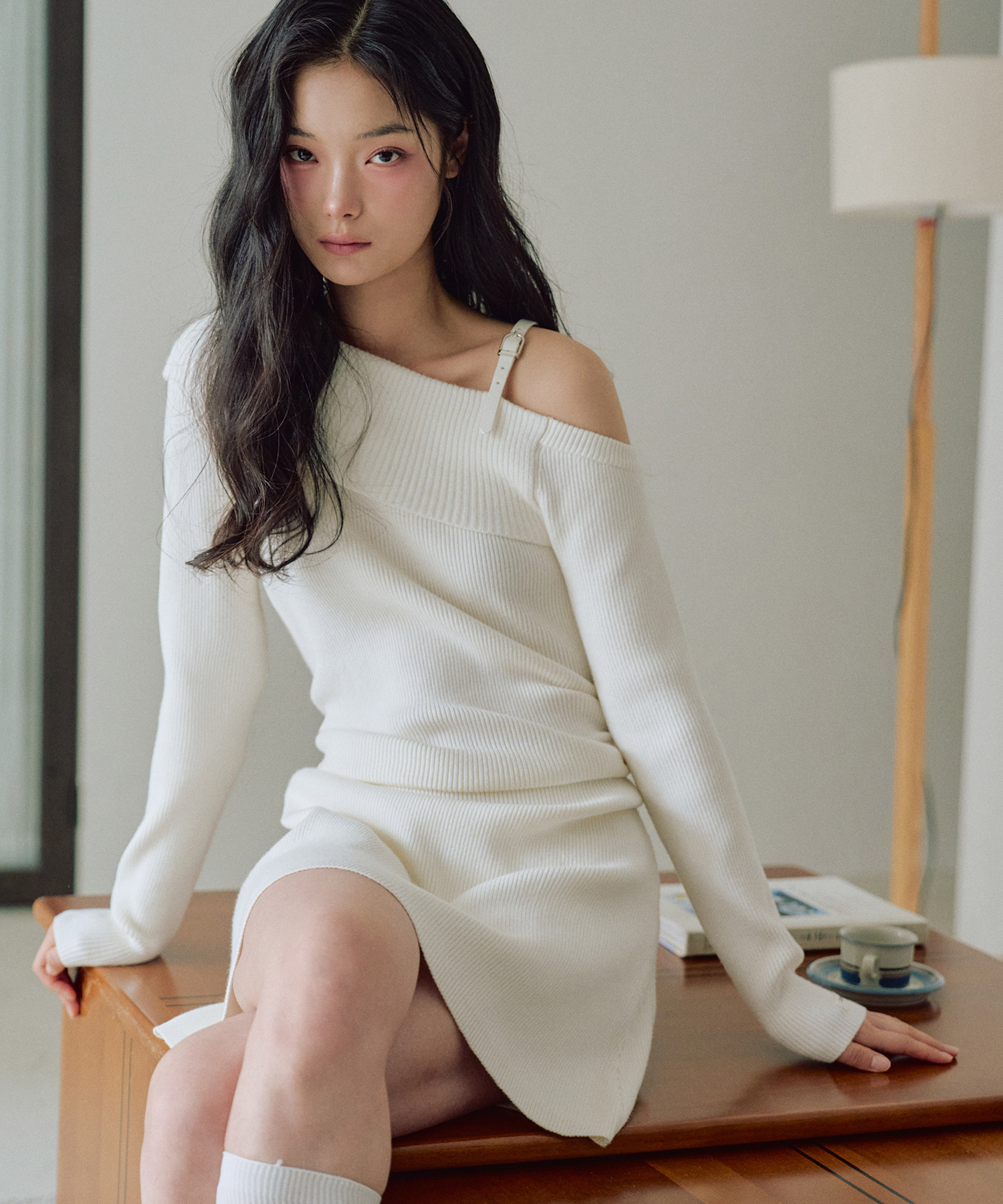 エロイズバックルアンバランスワンピース [IVORY] | ファッション通販