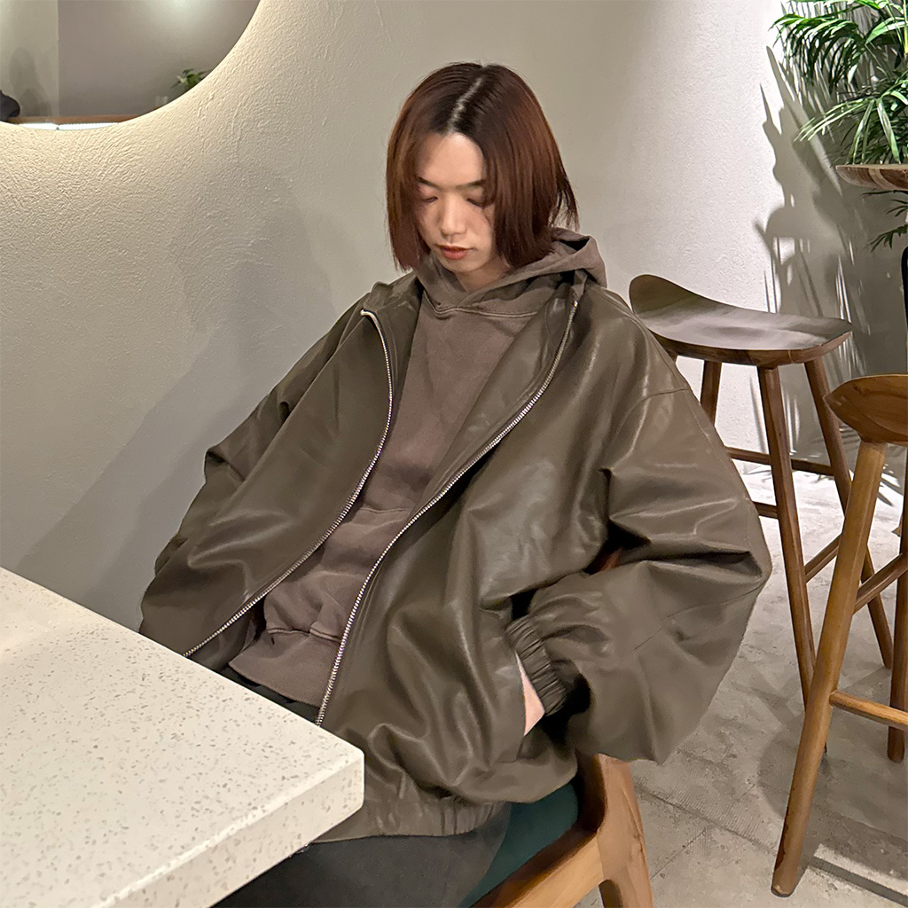 ハイネックレザージップアップジャケット | ファッション通販サイト NUGU