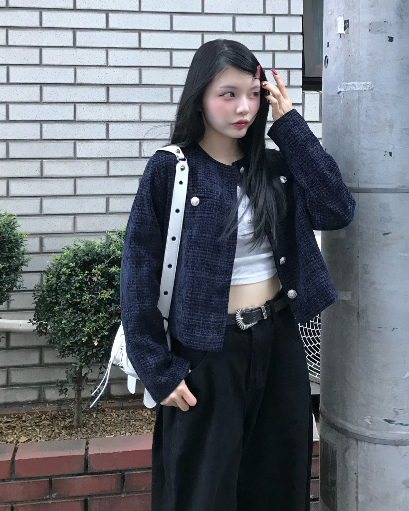 シルバーメタルツイードジャケット | ファッション通販サイト NUGU