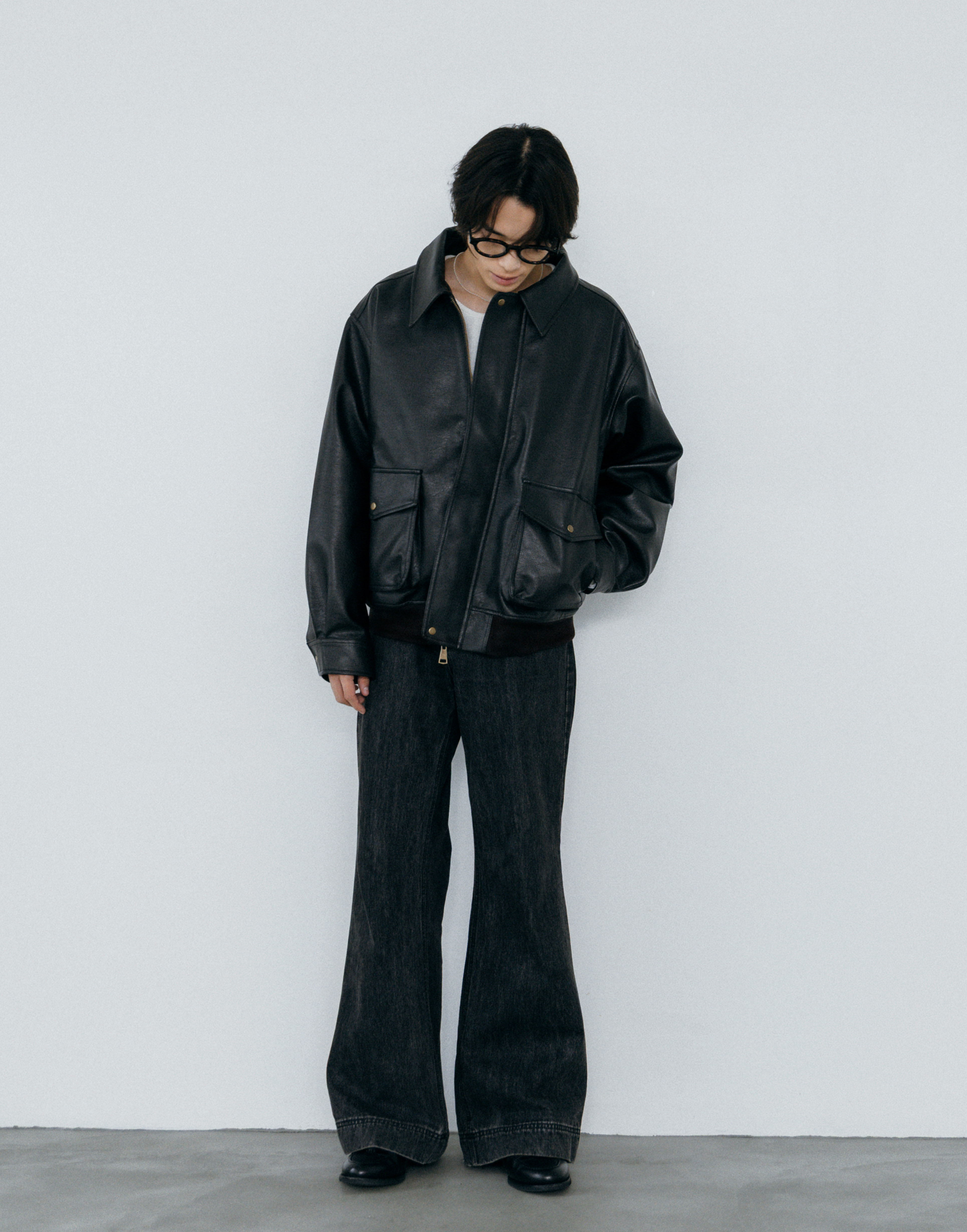 ORIGINAL) レザーライクボンバージャケット | ファッション通販サイト NUGU