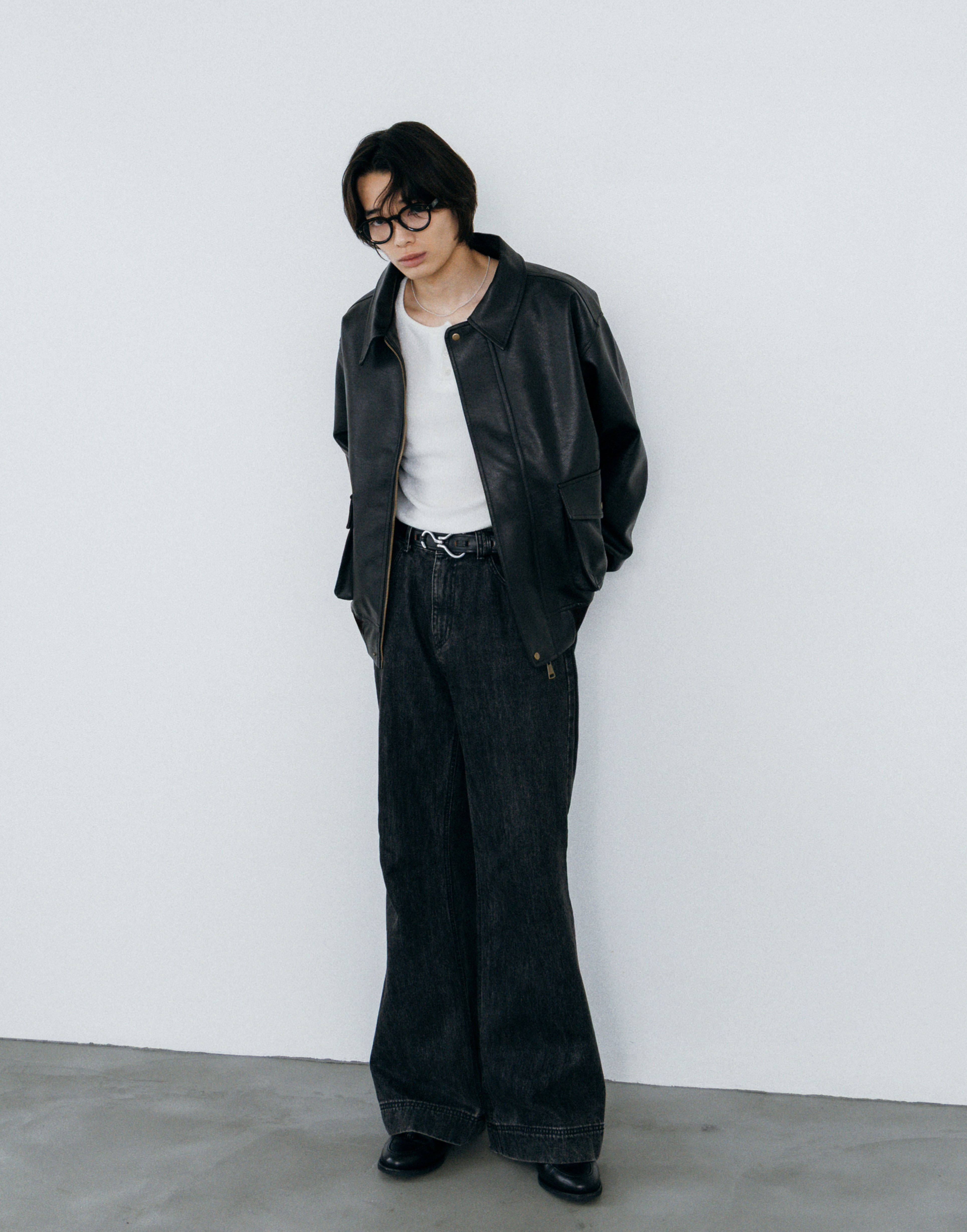 ORIGINAL) レザーライクボンバージャケット | ファッション通販サイト NUGU