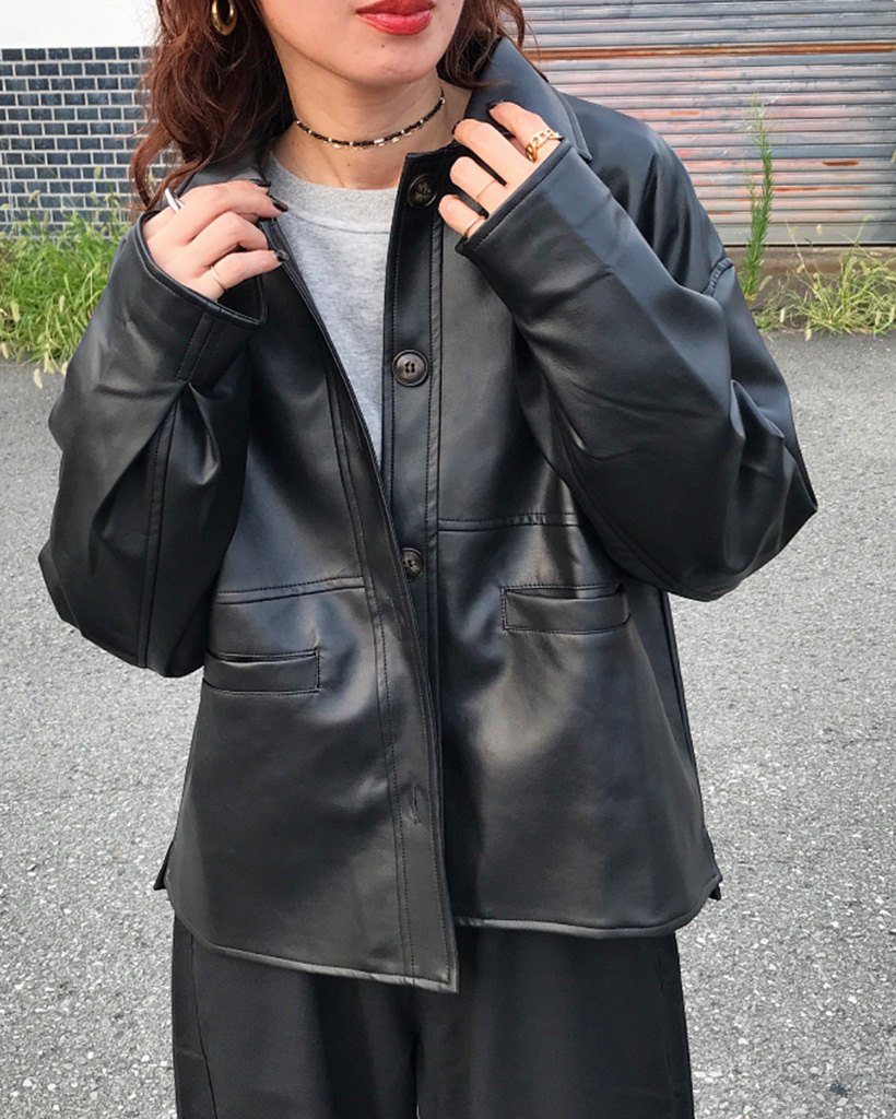 オーバーサイズレザージャケット | ファッション通販サイト NUGU