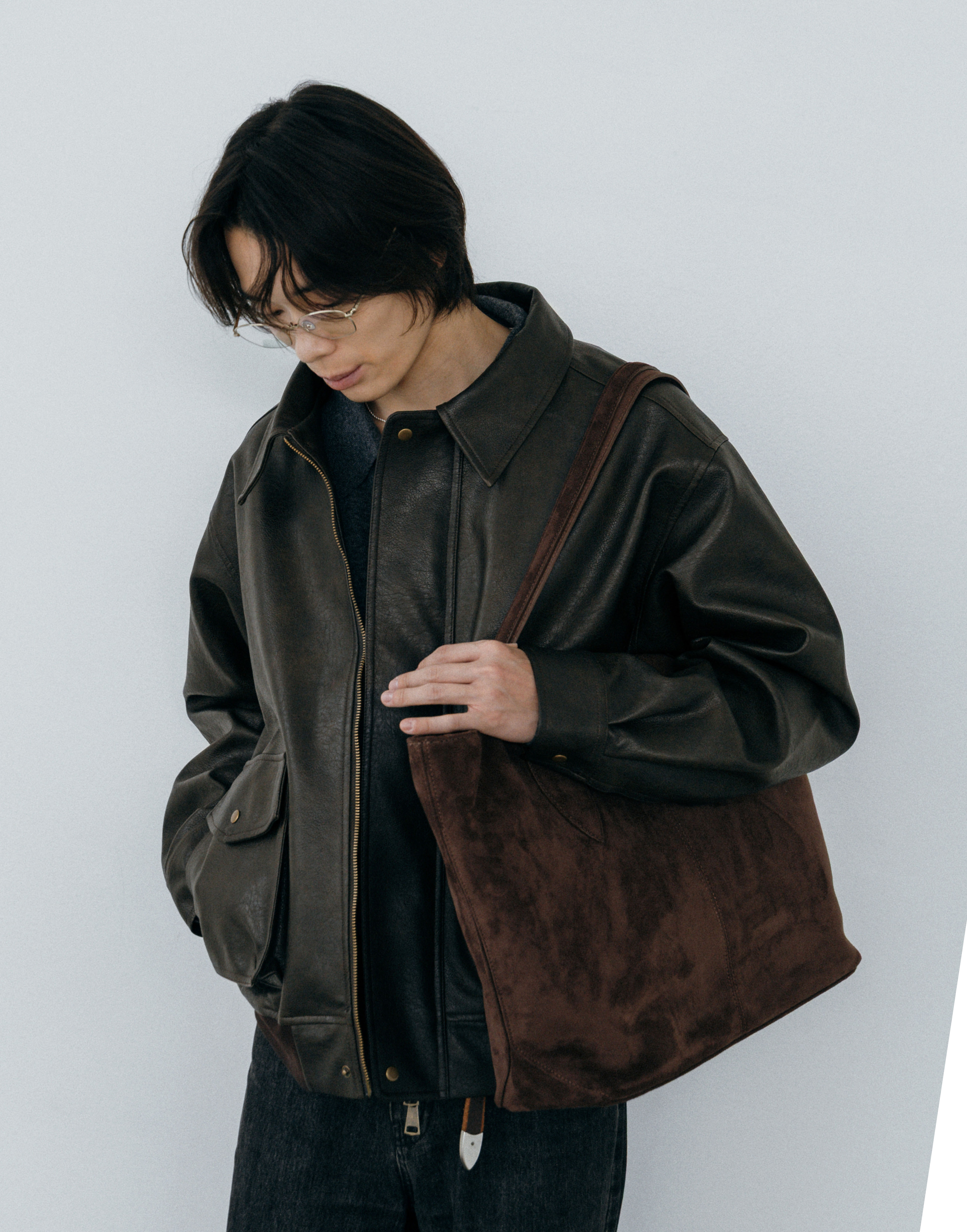 ORIGINAL) レザーライクボンバージャケット | ファッション通販サイト NUGU