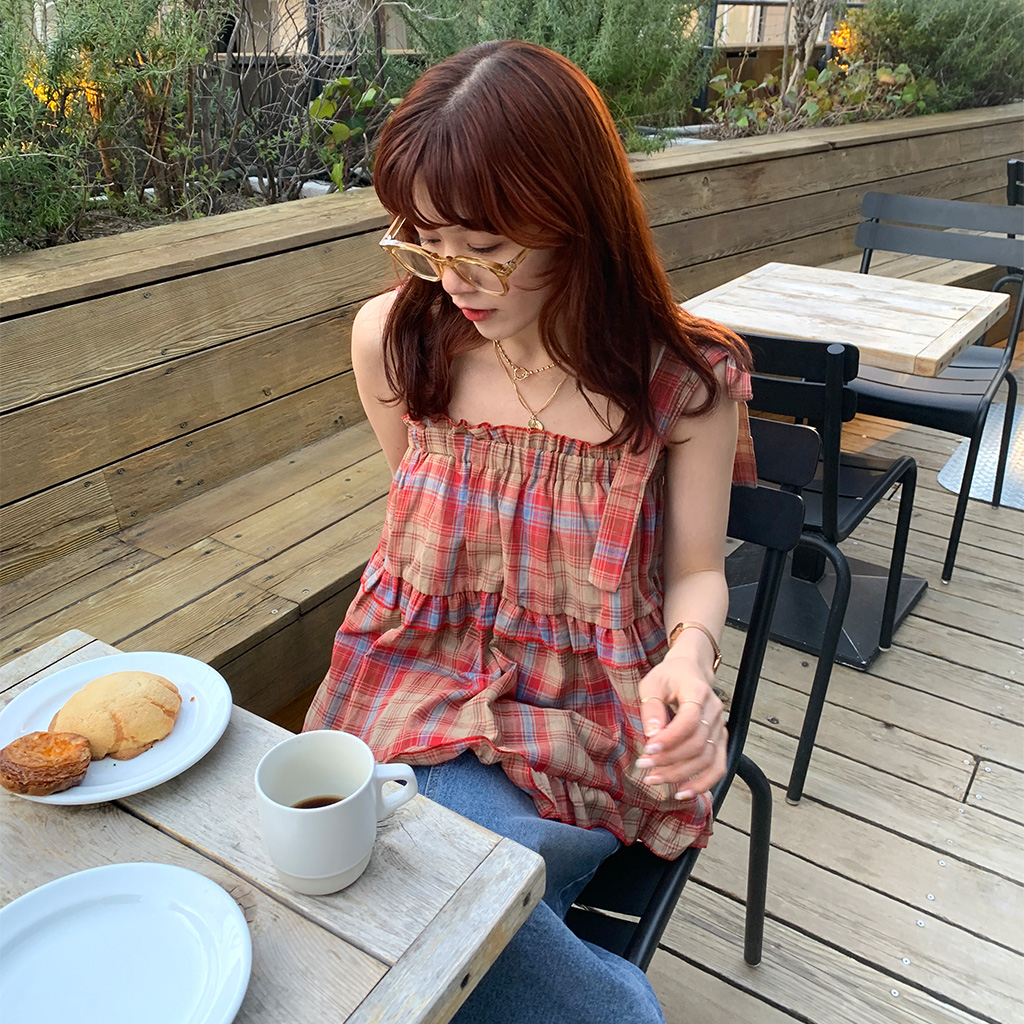 チェックノースリーブブラウス | ファッション通販サイト NUGU