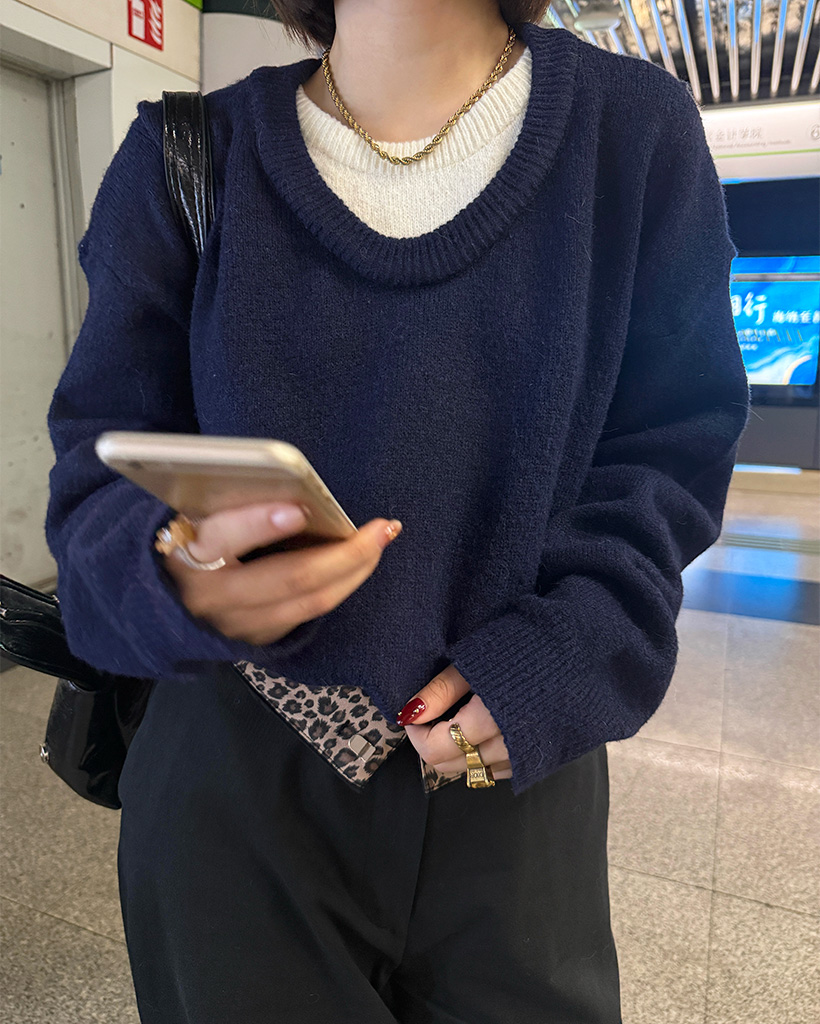 ツートンレイヤードニット | ファッション通販サイト NUGU