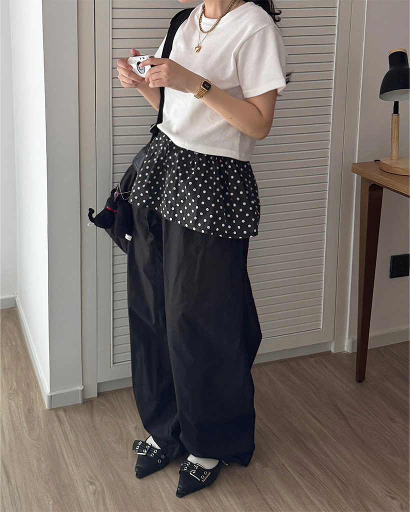 ドットスカートレイヤードコットンパンツ | ファッション通販サイト NUGU