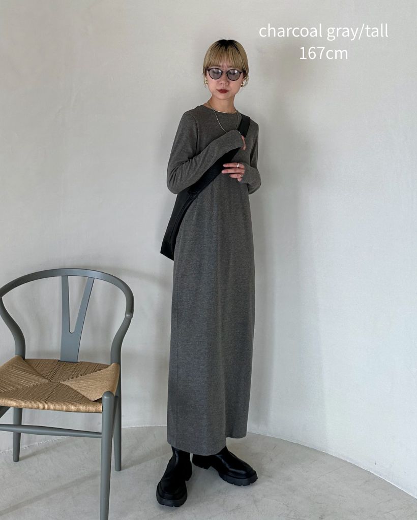 TALL/2Tサイズあり】カットリブロングワンピース | ファッション通販