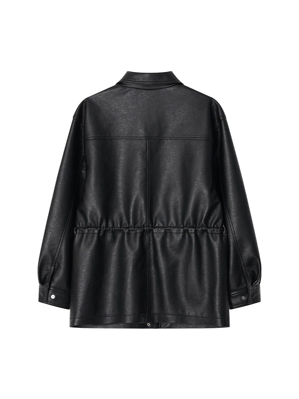 Oversized Leather Jacket Black | ファッション通販サイト NUGU