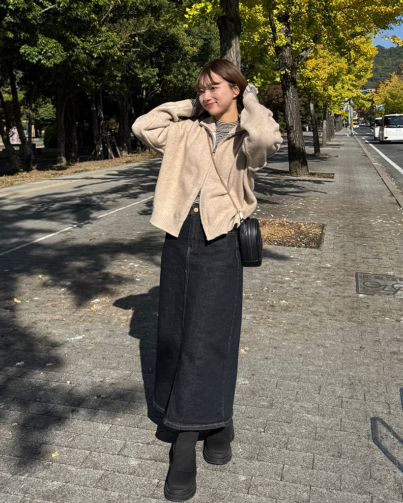 タートルネックニットジップアップ | ファッション通販サイト NUGU