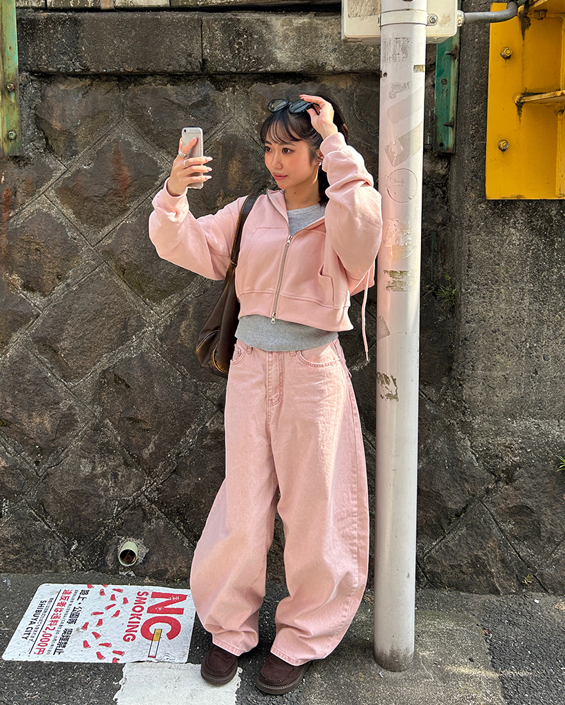 セミクロップドスウェットダブルジップパーカー | ファッション通販