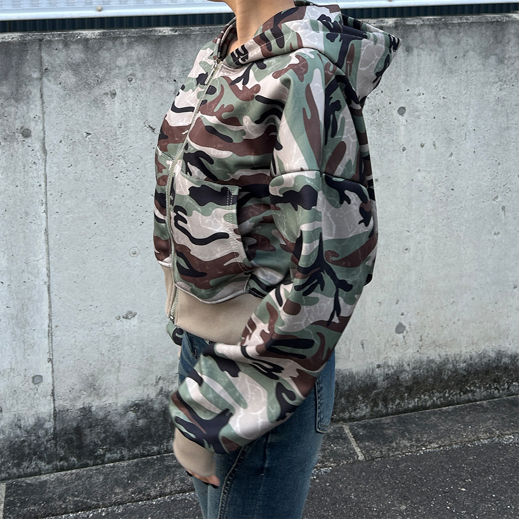 BoTT 迷彩柄 ジップアップパーカー BOTT 迷彩柄 ジップアップパーカー