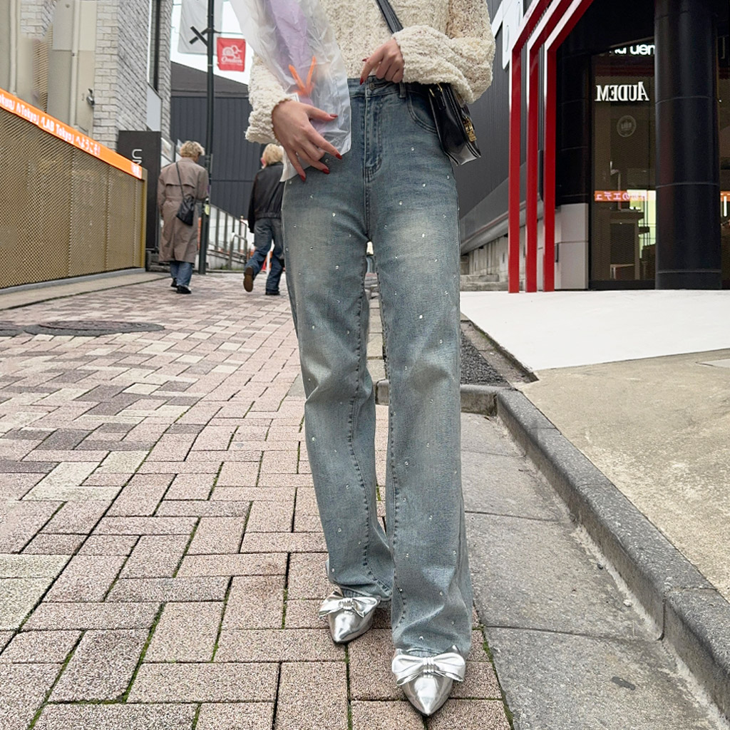 ビジューデニムパンツ | ファッション通販サイト NUGU