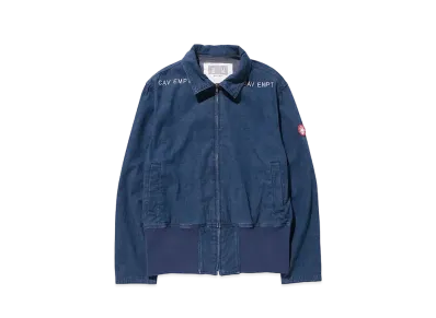 Cav Empt (C.E) BLEACHED DENIM HALF ZIP JACKET 