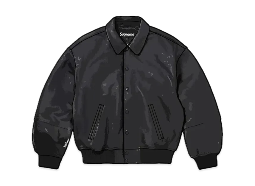 Supreme Gore-Tex Infinium Windstopper Leather Varsity Jacket