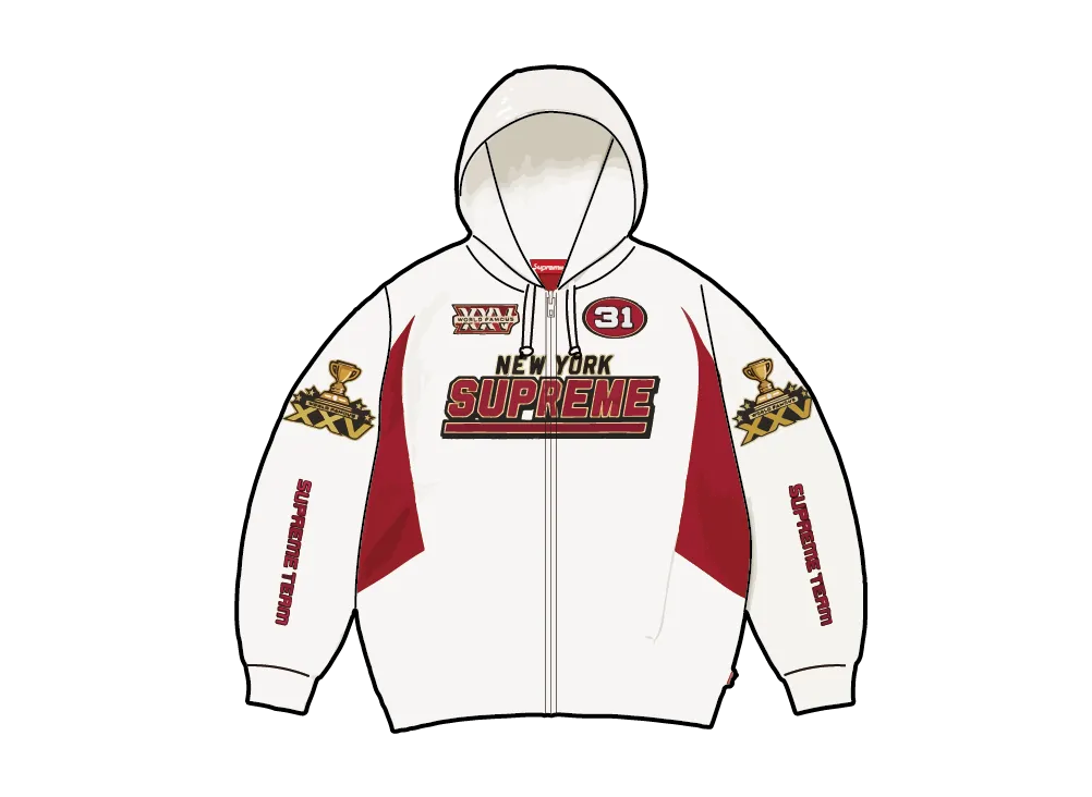 Supreme Football Zip Up Hooded Sweatshirt 