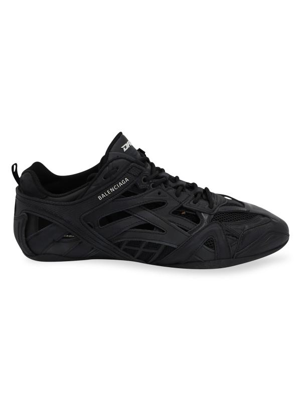 Balenciaga Drive Low-Top Sneakers In Black Faux Leather Athletic