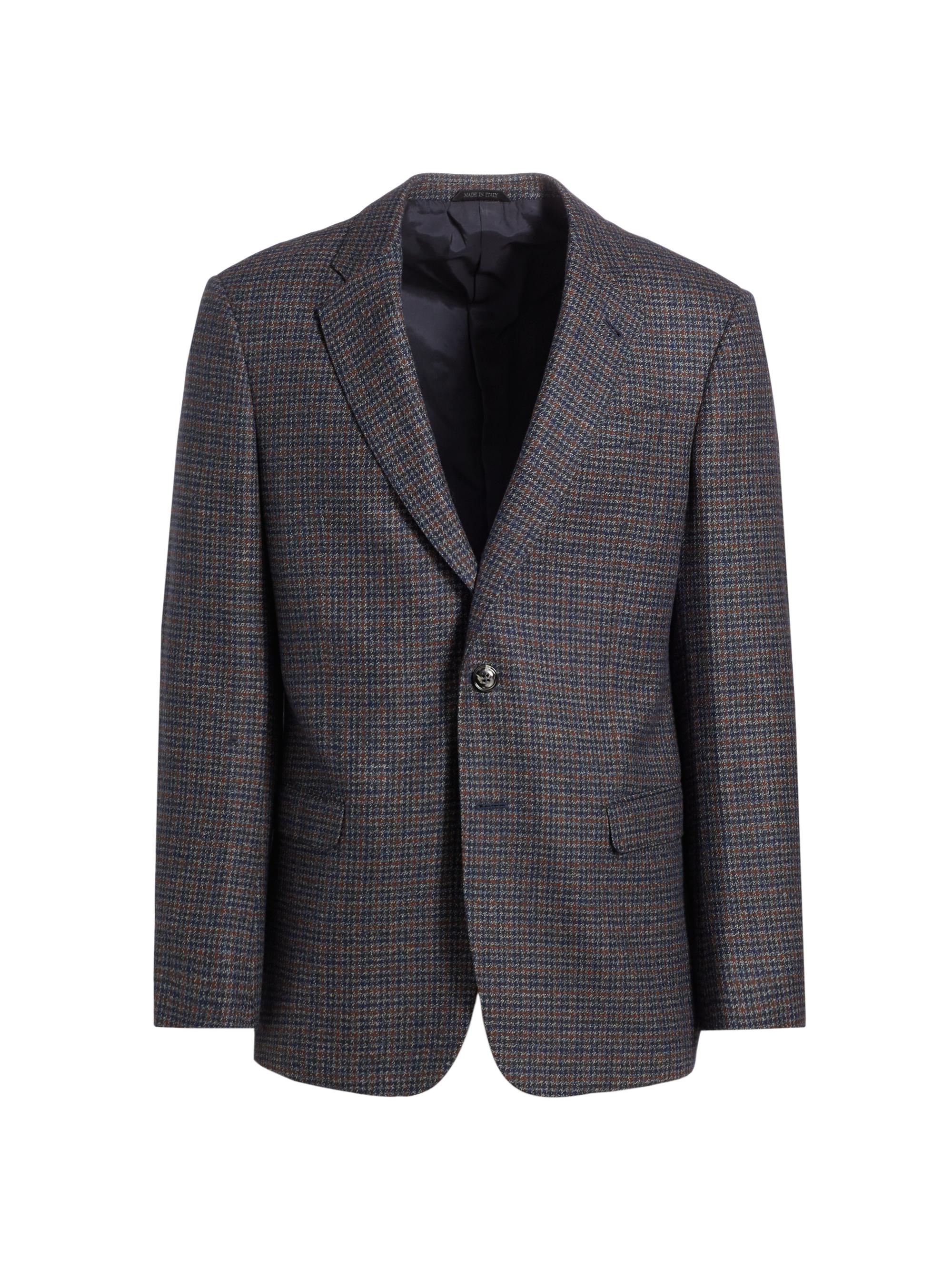Giorgio Armani Plaid Wool Single-Breasted Jacket | Saks Fifth Avenue