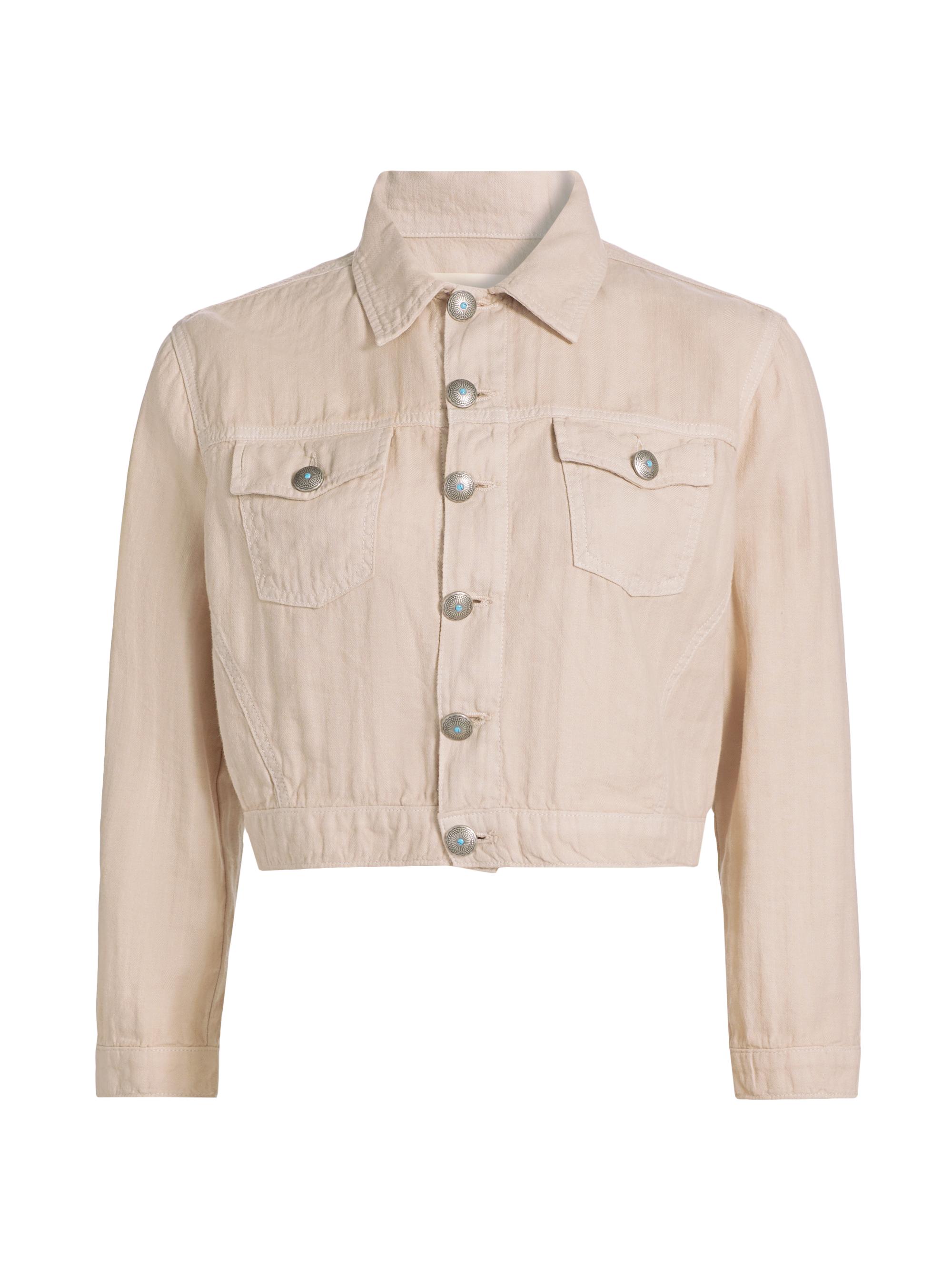 L'AGENCE Koda Coated Denim Crop Jacket | Saks Fifth Avenue