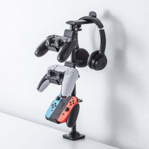 JY-STN2BK【クランプ付きゲームコントローラースタンド（ヘッドフォン