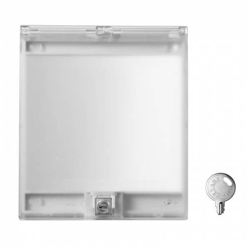 鍵付きで安心、壁スイッチや空調パネルを保護できる透明コンセント