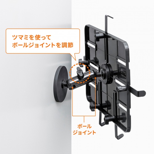 スチール製ラックや工事車両などに取り付けできる、強力マグネット式