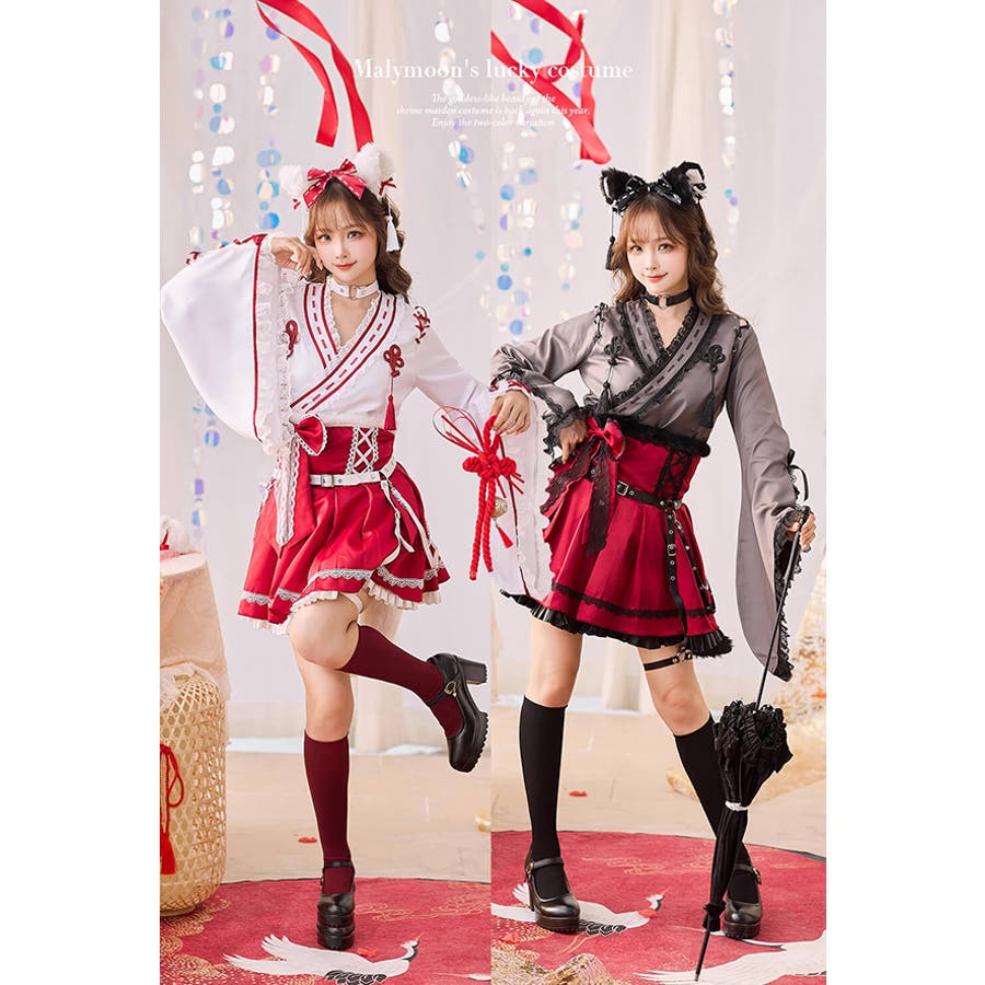 レトロティックレース狐巫女《オリジナルコスプレ8点セット