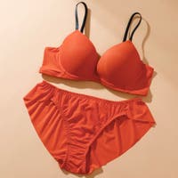 ブラ&ショーツセット オレンジ/橙色系（レディース） - ファッション