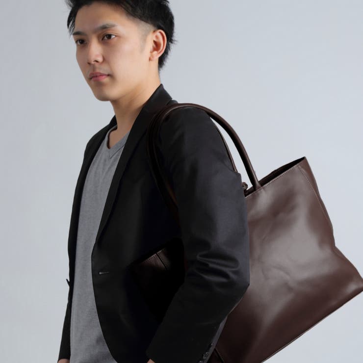 トートバッグ シンプル 本革 プレゼント カウレザー 大容量[品番