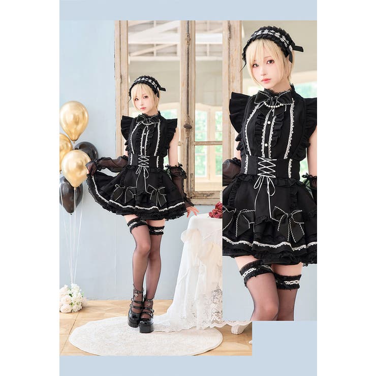 沖縄コレクション着用】【月海つくねコラボ】ノワールアンジュメイド