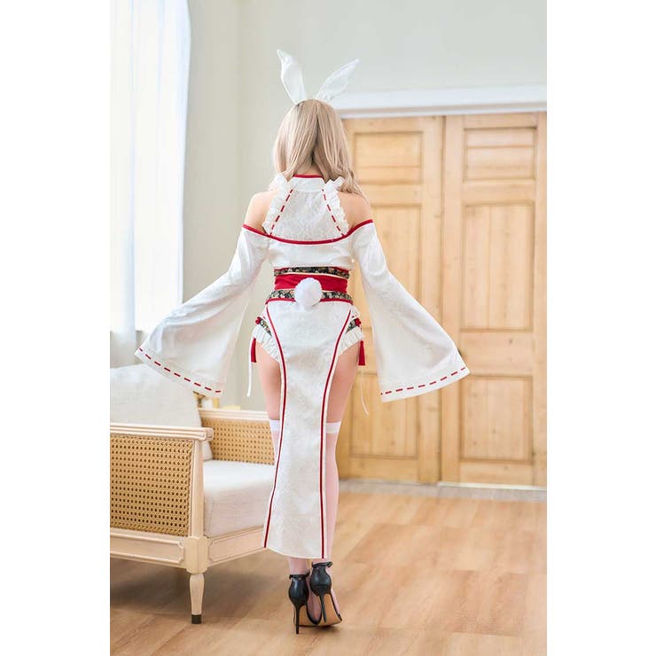 ロングスリット巫女バニー《オリジナルコスプレ9点セット》【Malymoon