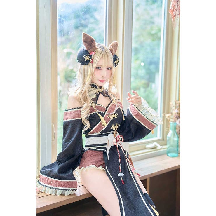 ブラックチャイナテールホースドレス《オリジナルコスプレ10点セット