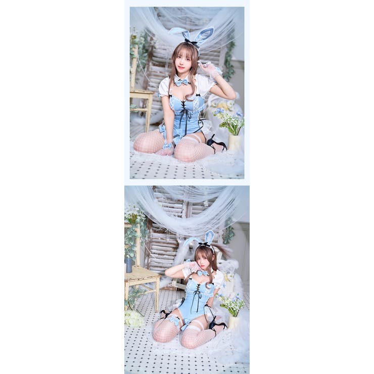 レースアップデニムバニードレス《オリジナルコスプレ6点セット