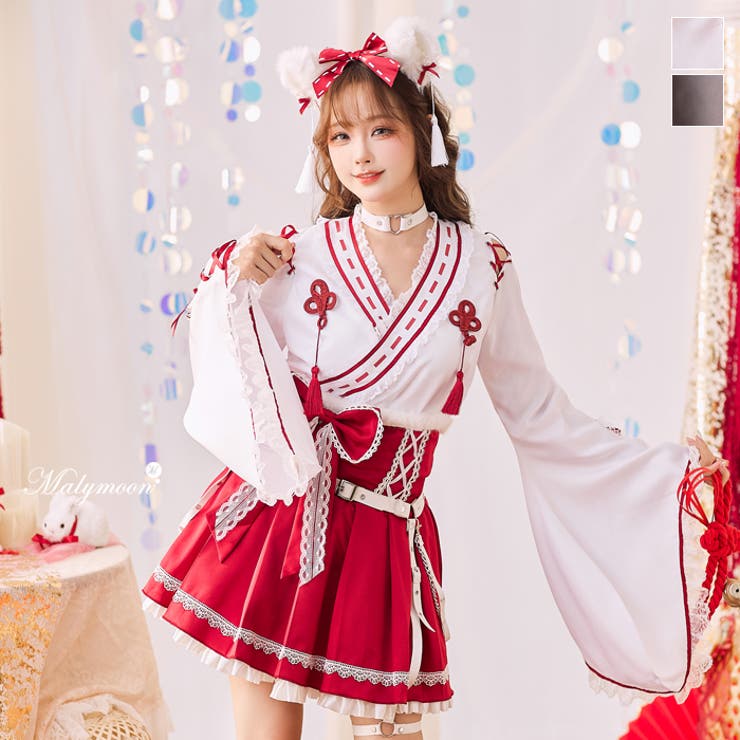 レトロティックレース狐巫女《オリジナルコスプレ8点セット