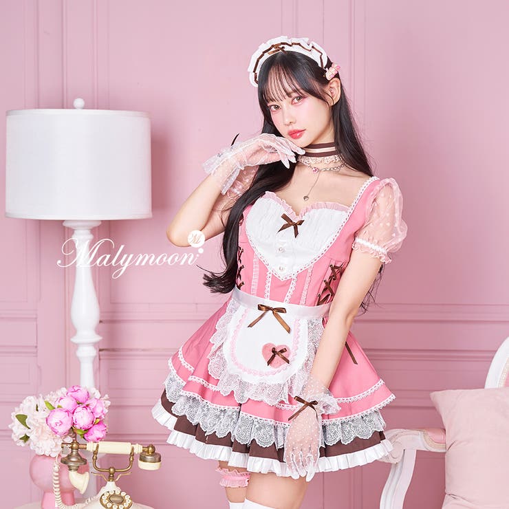 ミルクパールストロベリーハートメイド《バレンタインコスプレ9点