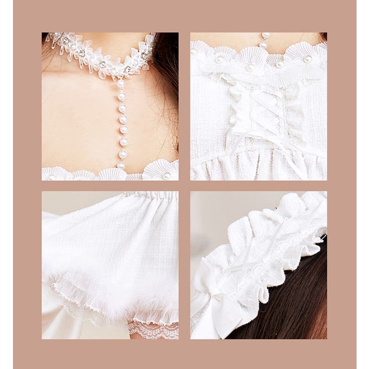 エレガンスツイードホワイトエンジェル《ハロウィンコスプレ7点セット