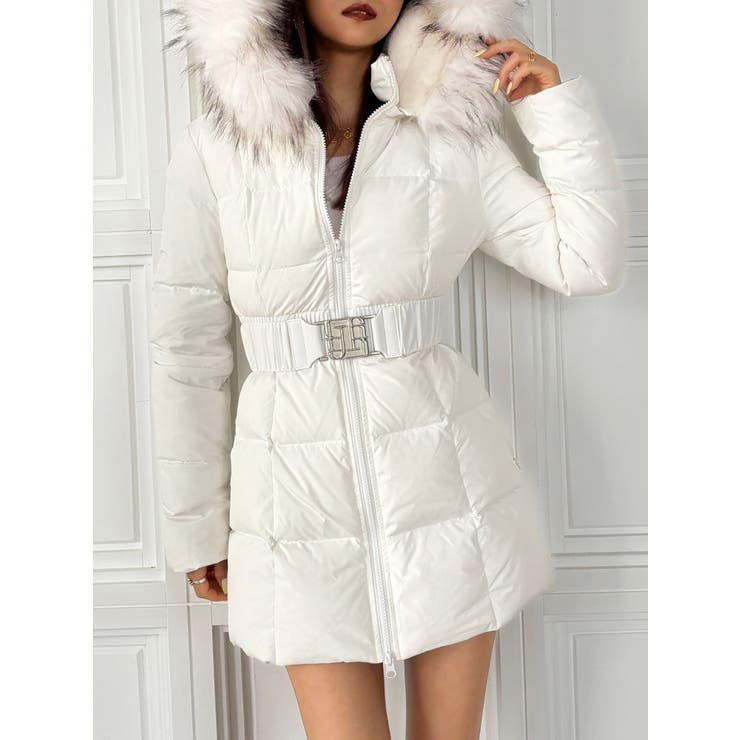 TINY】GYGYベルト付きロングダウンコート[品番：MKSW0060459]｜GYDA