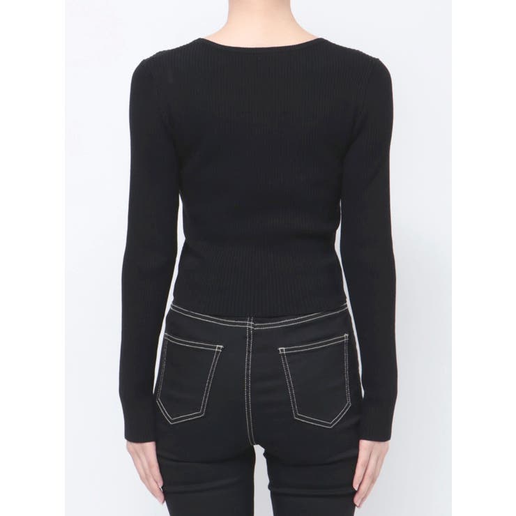 Symmetry GYDA MOLDクルーネックニットトップス[品番：MKSW0059740