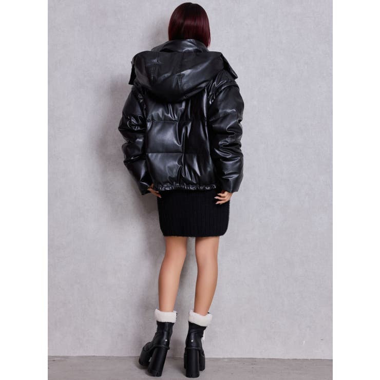 2WAYフェイクレザーミドル丈ダウンコート[品番：MKSW0066482]｜GYDA