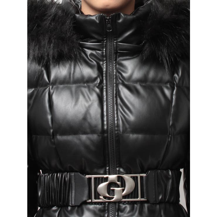 GDベルト付きフェイクレザーショートダウンコート[品番：MKSW0066481