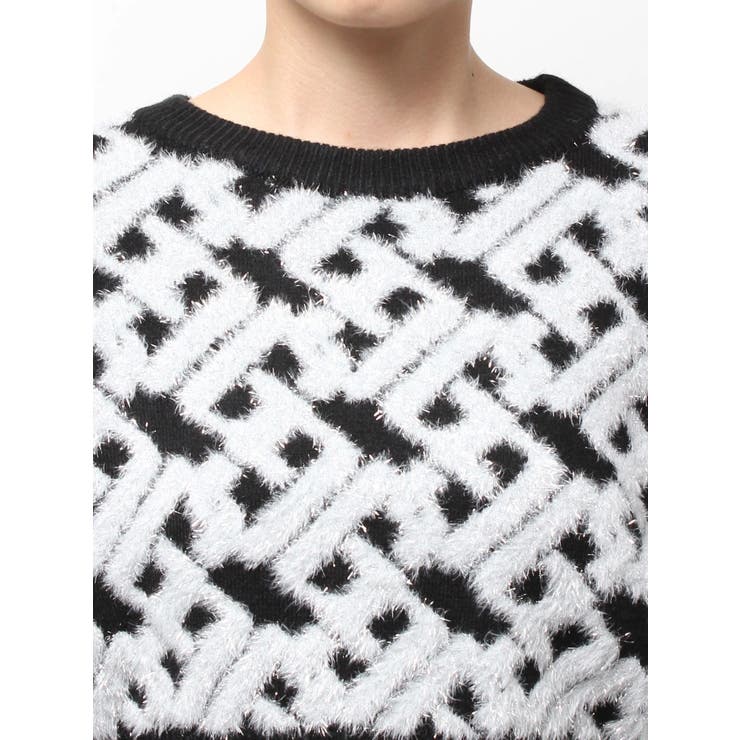 GGチェーンロゴラメニットトップス[品番：MKSW0067189]｜GYDA